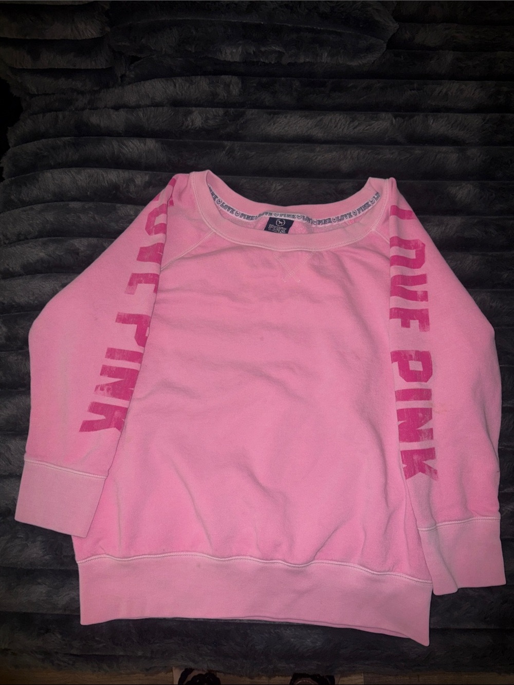 PINK Victoria's Secret Kids' Off-Shoulder Sweatshirt - Pink